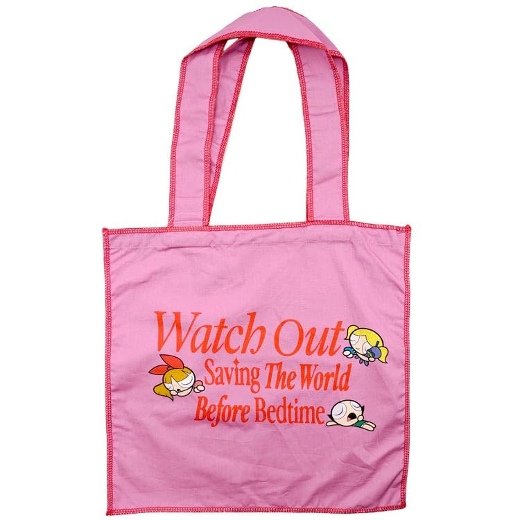 Small Planet The Powerpuff Girls Flat Tote Bag PK 205371 The Powerpuff Girls