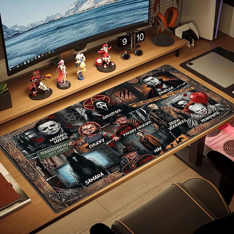 Horror Movie Series Color Mouse Pad Large Gaming Table Cushion Non-slip Laptop Tablet Big Mousepad XXL Mat Mini PC Playmat With Lock edge