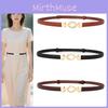 Minimalist Pu Leather Waist Belt With Metal Buckle For Office And Casual Dresses
