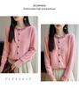 Autumn/Winter 2026 Women's Pure Wool Rhinestone Knit Cardigan - Round Neck, Long Sleeve, Solid Color