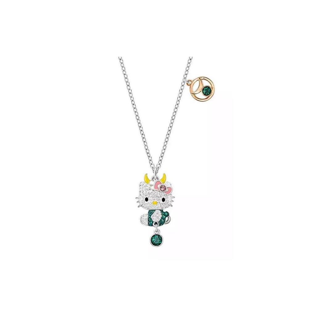 Swarovski Süße Hello Kitty Stier Sternzeichen Kristall Halskette Damen Halskette Mehrfarbig 5192749