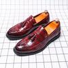 Dress Business Leather Shoes New Brock British Leather Shoes Men's Tassel One Pedal Loafers Men's