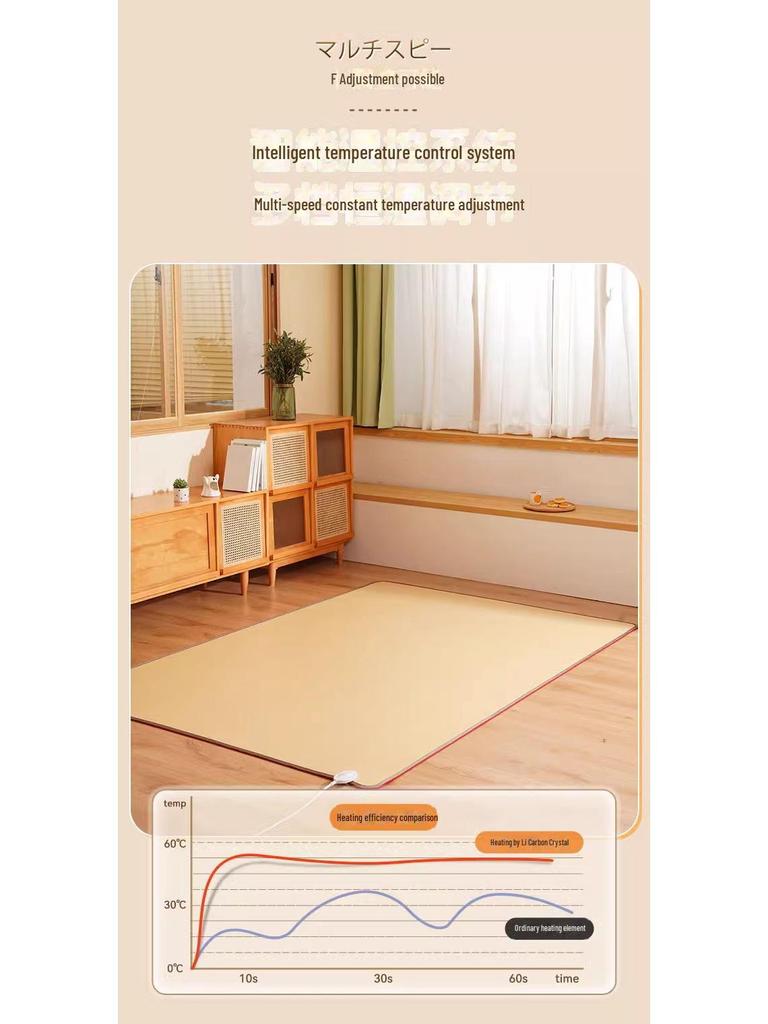 Graphene Electric Floor Heating Pad - Portable, Household Carbon Crystal Carpet for Living Room