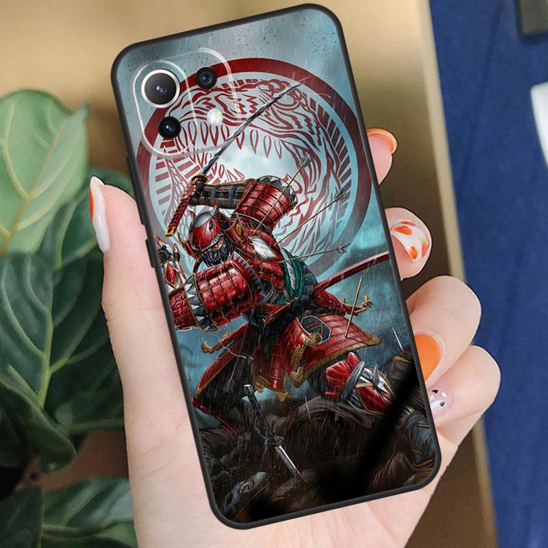 Japan Ninja Samurai Red Sun Case For Xiaomi 15 14 Ultra 13T 14T 15T Pro 17 Pro Max POCO X7 Pro X5 X6 F5 F6 F7 F8 Coque