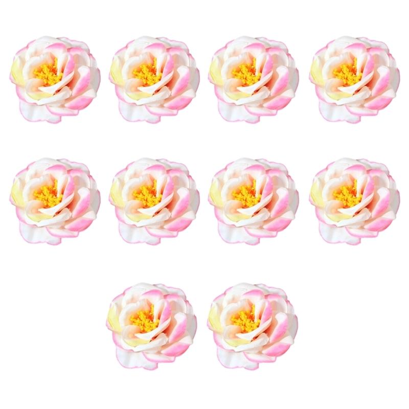 10 Pcs Artificial Flowers Decorative Flowers 3D Flower Heads False Flowers Small Flowers for DIY Crafts Scrapbooking