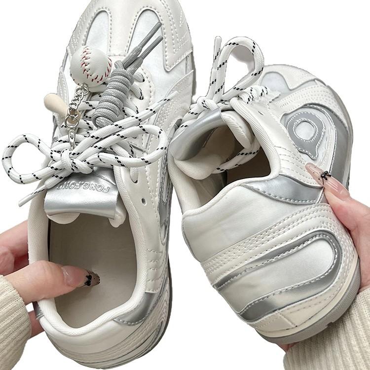 Cowhide Version~ Racing Shoes Inner Height Increase German Training Shoes Women's 2025 New Mesh Breathable Casual Lightweight Sports Shoes