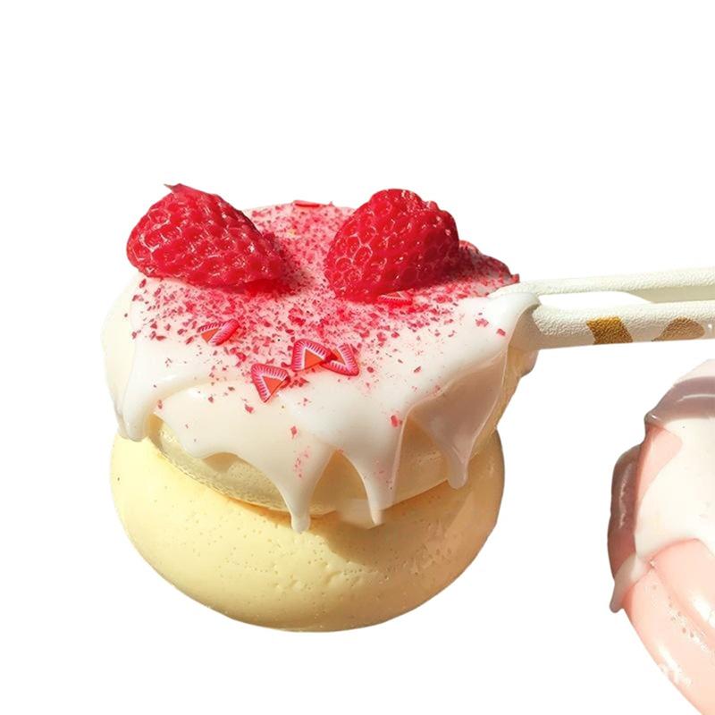 Strawberry Souffle Squishy Toy With Soft Creamy Texture And Realistic Food Look Perfect For Stress Relief Kids Gift Desk Decor