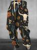 Autumn/Winter 3D Printed Colorful Alien Skull Graffiti Men's Fleece-Lined Thick Long Trousers - Warm Low Crotch Street Jogging Pants