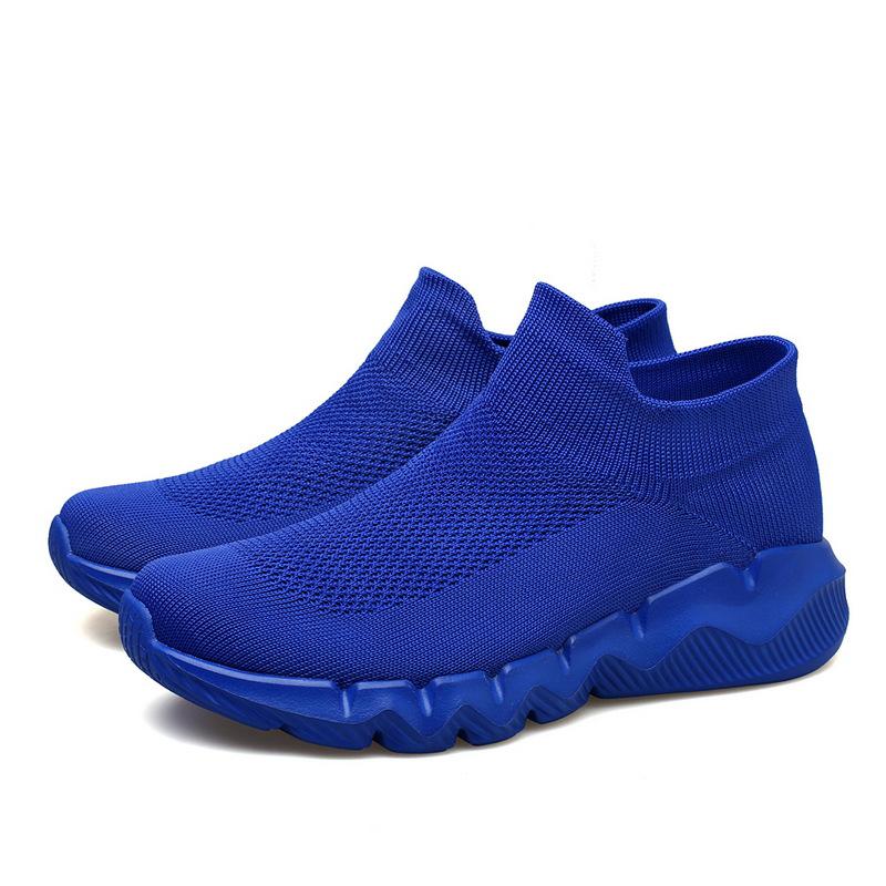 Fashion Women's Red Knit Socks Shoes Breathable Mesh Lightweight Non-slip Flat Shoes Women Outdoors Comfort Sport Shoes Ladies Sneakers