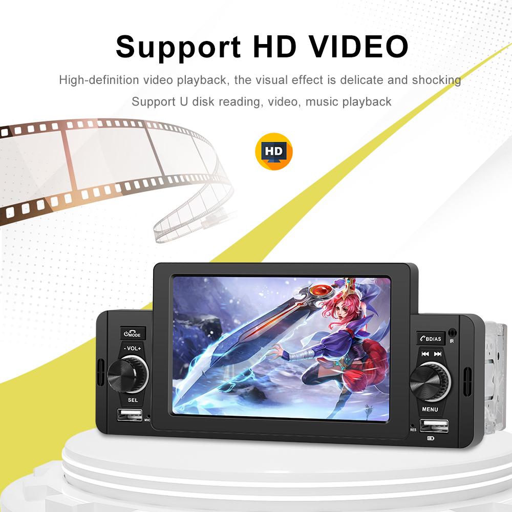 Car Radio 1 Din Universal CarPlay Android Auto Multimedia Player Bluetooth MirrorLink FM Receiver