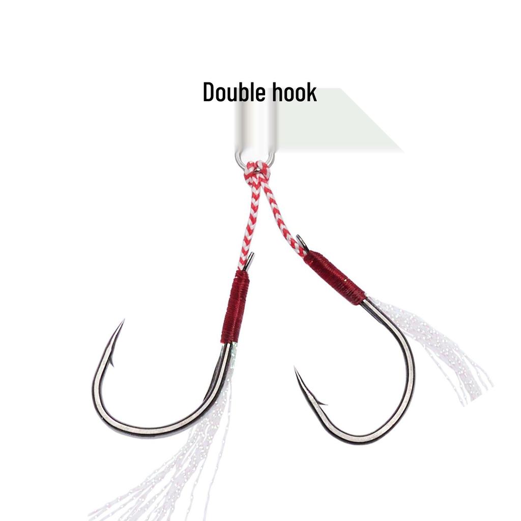 Feather Jig Hook with Bright Silk Tied Feathers for Slow Retrieve Sea Boat Fishing