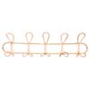 Clothes Hat Hanging Hooks 5-Hook Rattan Wall Hanger Garments Organizer Rack Wall Storage Decor Kids Room Wall Mounted Hanger