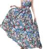 New Summer New Floral Pattern Suspender Dress Long Dress