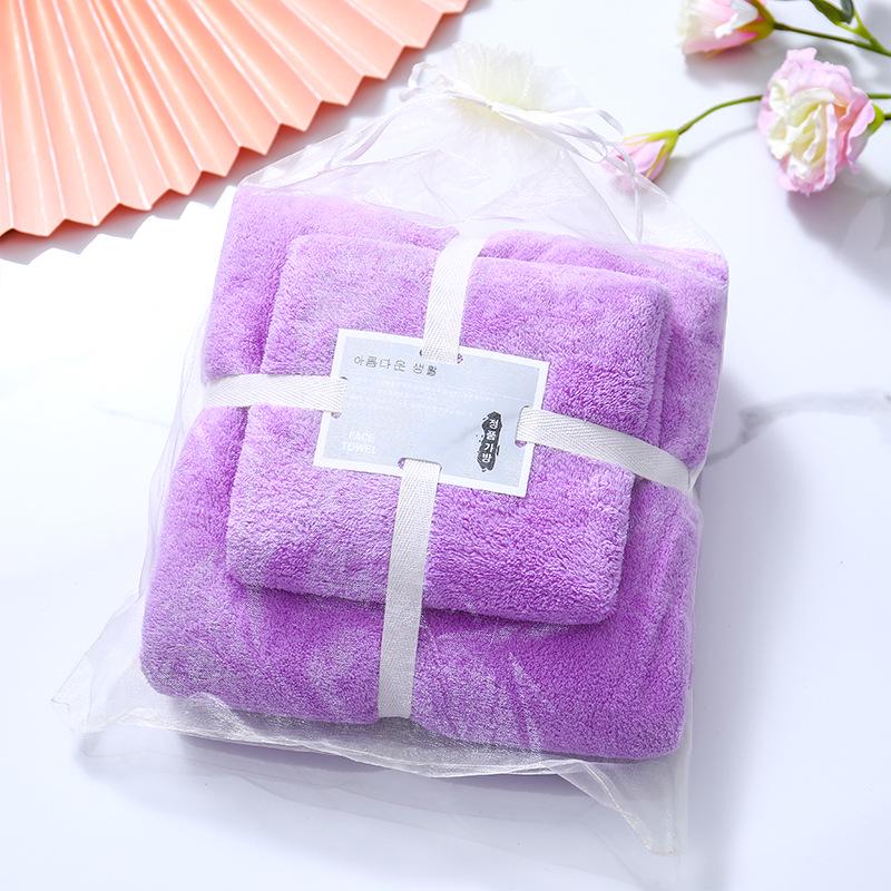 Towel Bath Towel Bath Towel Set Thickened Cut Edges No Hair-Loose High-Dense Coral Velvet Sleeve Sleeve Sleeve Gift Nice Idea Towel