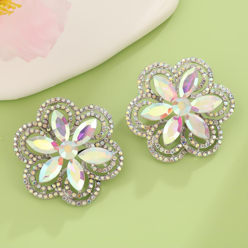 Floral Water Drop Earrings With Crystals For Women And Men Autumn