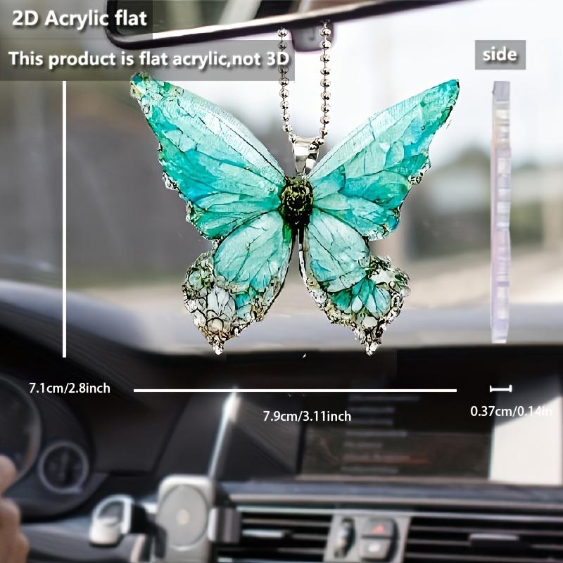 Light Green Asymmetric Butterfly Car Pendant Car Rearview Mirror Pendant Holiday Decoration Gift Couple Gift Fashion Keychain