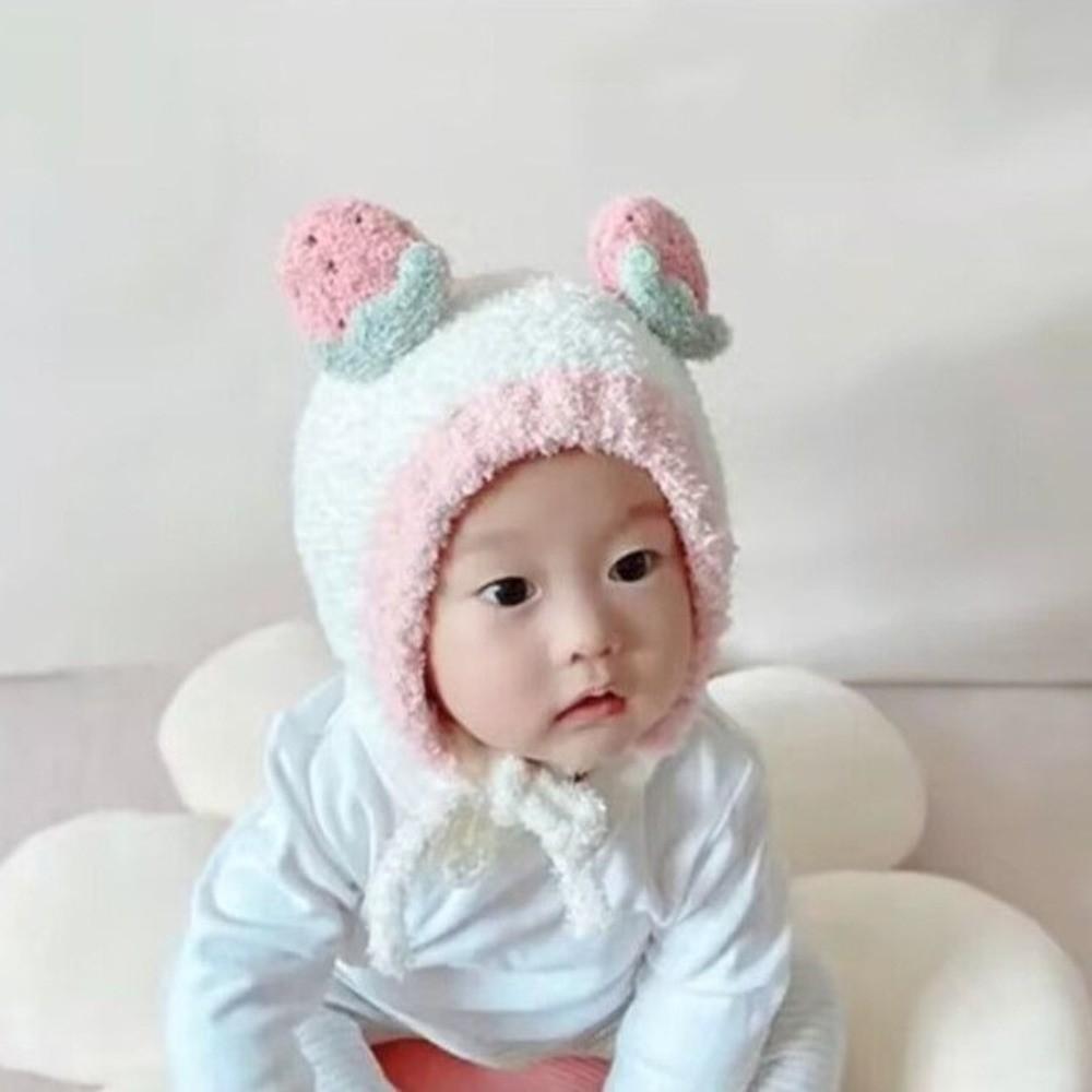 Winter Fruit Ear Hat Fleece Ear Protection Hat Lovely Baby Beanie Cap Kids