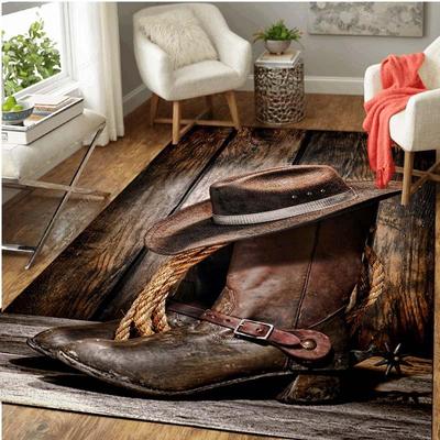 Western Cowboy Girl 3D Print Rug Carpet for Livingroom Bedroom Non-slip Large Area Rugs