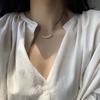 Pearl Concave Fairy Style9Silver Injection14k Gold Clavicle Chain, a Niche and Luxurious Piece Featuring Natural Freshwater Pearls and a Gold Round