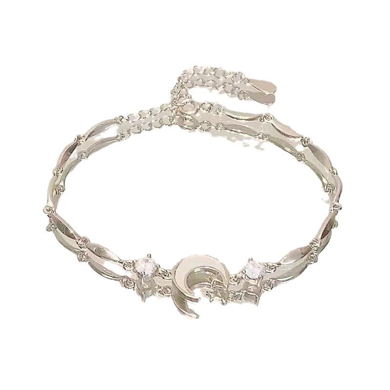 Pink Zircon Cherry Blossom Bracelet For Women Girls Trendy Temperament Sweet Niche Design Light Luxury Jewelry Accessories