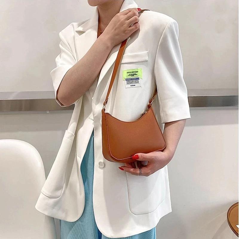 New fashion female bags retro solid color plutonium leather shoulder axillary casual female  bags