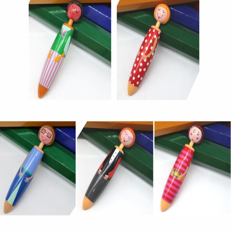 Cartoon Doll Ballpoint Pen Creative Student Ballpoint Pen Stationery Clickable Doll Blue Ballpoint Pen
