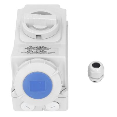 Outdoor Waterproof Socket 32A 3 Pin IP67 Waterproof Dustproof 2P+E Industrial Interlock Switch