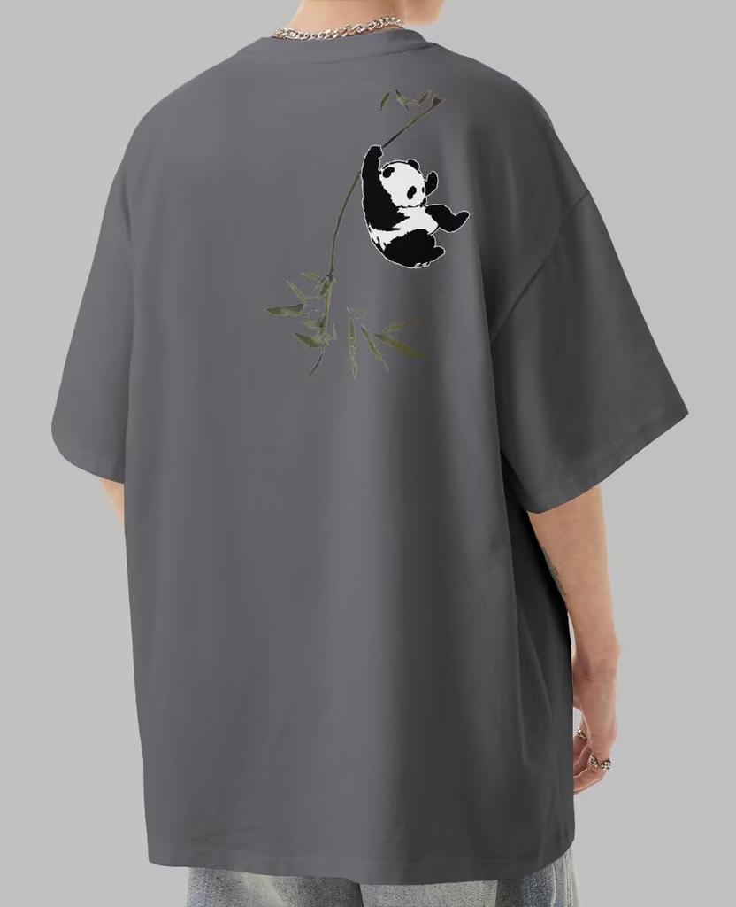 Bligo Short Sleeve Summer with Round Loose and Oversized and Cute Panda Perfect for or Summer Men's T-Shirt Collar, Fit, Fit. Stylish, Oversized,