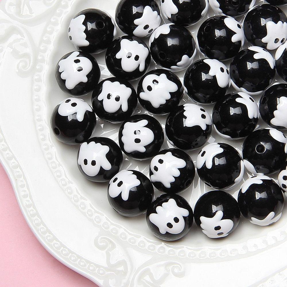 10 Stück Acryl Halloween DIY Schmuckperlen Cartoon Handgezeichnete Acrylperlen Schmuckherstellung