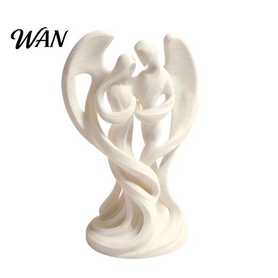 Pure White Angel Decor Mother And Child Ornaments 3D Printed Smooth Lines Versatile Home Decoration Compact Decorative Figurine Symbolizing Protection белый