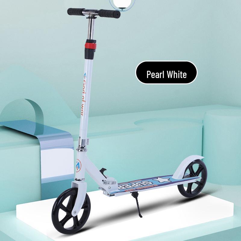 Foldable Two-Wheel Scooter for Adults & Kids - Starry Black with Dual Brakes