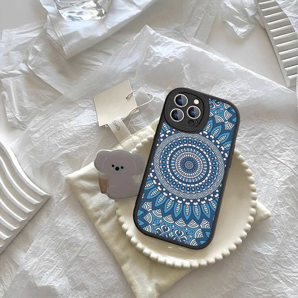 Mandala Painting Phone Case For iPhone 16 15 14 13 12 11 Pro Max Plus Leather Shockproof Cover