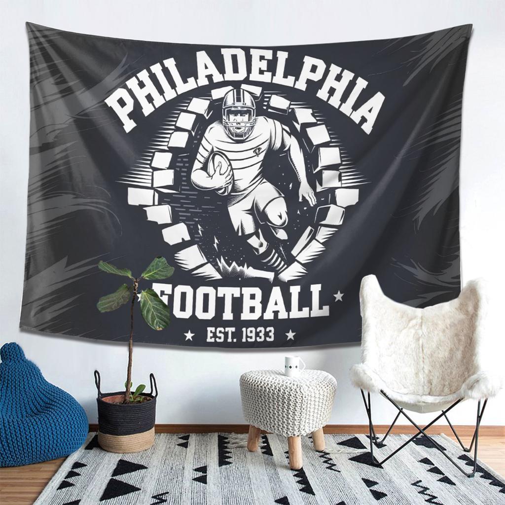 Philadelphia Football Tapestry Celebrating Team Spirit with Bold Graphic Design Perfect for Bedroom and Living Room Decoration