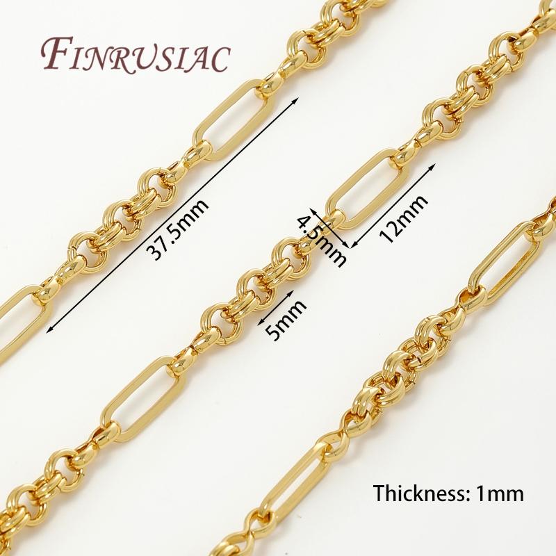 0.5-1Meter 18K Gold Plated Chains DIY Necklaces Accessories,Decorative Chain For Jewelry Making Supplies,Bulk Chains Wholesale