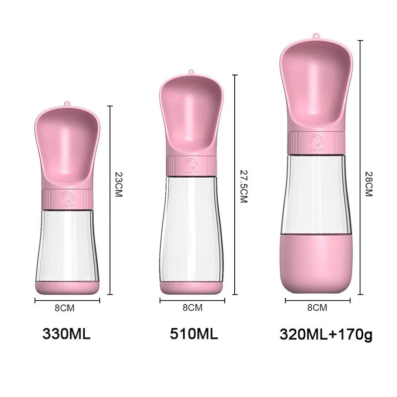 2 In 1 Dog Water Bottle With Food Container Outdoor Portable Pet Drinking Bowls For Small Big Dogs Cat Golden Retriever Supplies