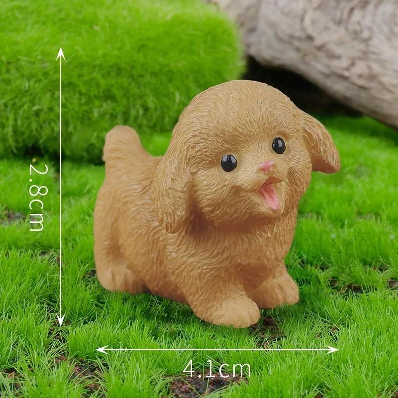 Kawaii Resin Cute Mini Dog Ornaments Figures Miniature Things Statues Dollhouse Room Home Decor Items Desk Accessories