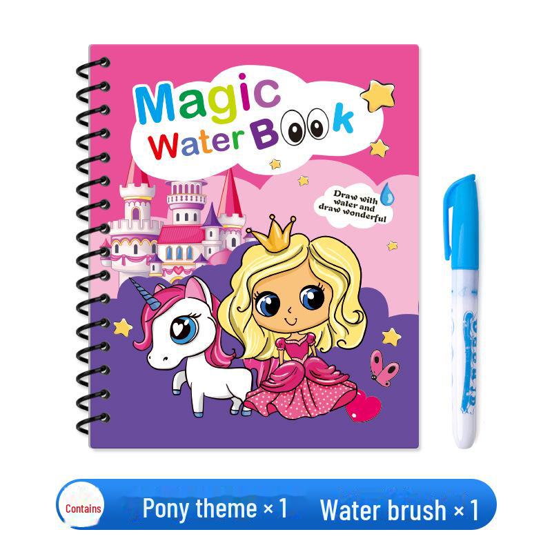 Livro de pintura mágica infantil reutilizável com água - brinquedo educacional para colorir e grafite