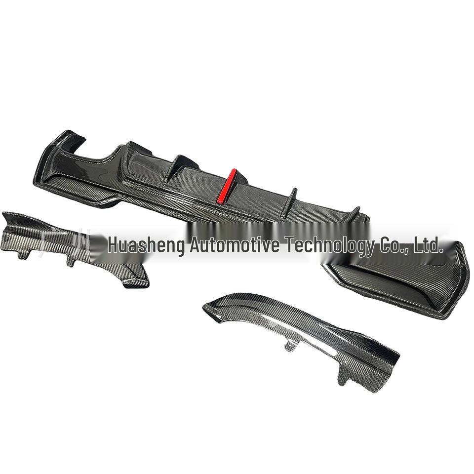 BMW 4 Series G22 Coupe Carbon Fiber Rear Spoiler with Lights & Corner Inserts - Three-Piece Design