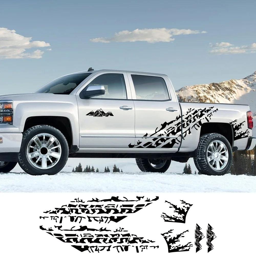 Car Side Body Door Stickers Mud Splash Graphic Vinyl Decal Self-adhesive Auto Body Decoration Sticker For Chevrolet Silverado