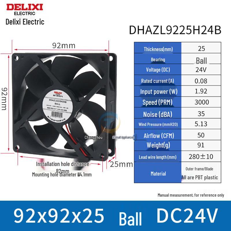 Delixi Axiallüfter 220V für Industrieschränke und Schweißmaschinen, 24V DC Kühlventilator.
