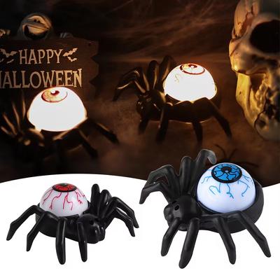 Svetlo na pavúkove oko LED sviečka Plastová pavúčia lebka Svetlo Halloweenová dekorácia Bar Strašidelný dom Párty dekorácia Hororová rekvizita
