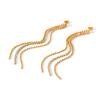 Round bead zircon chain tassel earrings, long style ear jewelry, light luxury high-end titanium steel accessories
