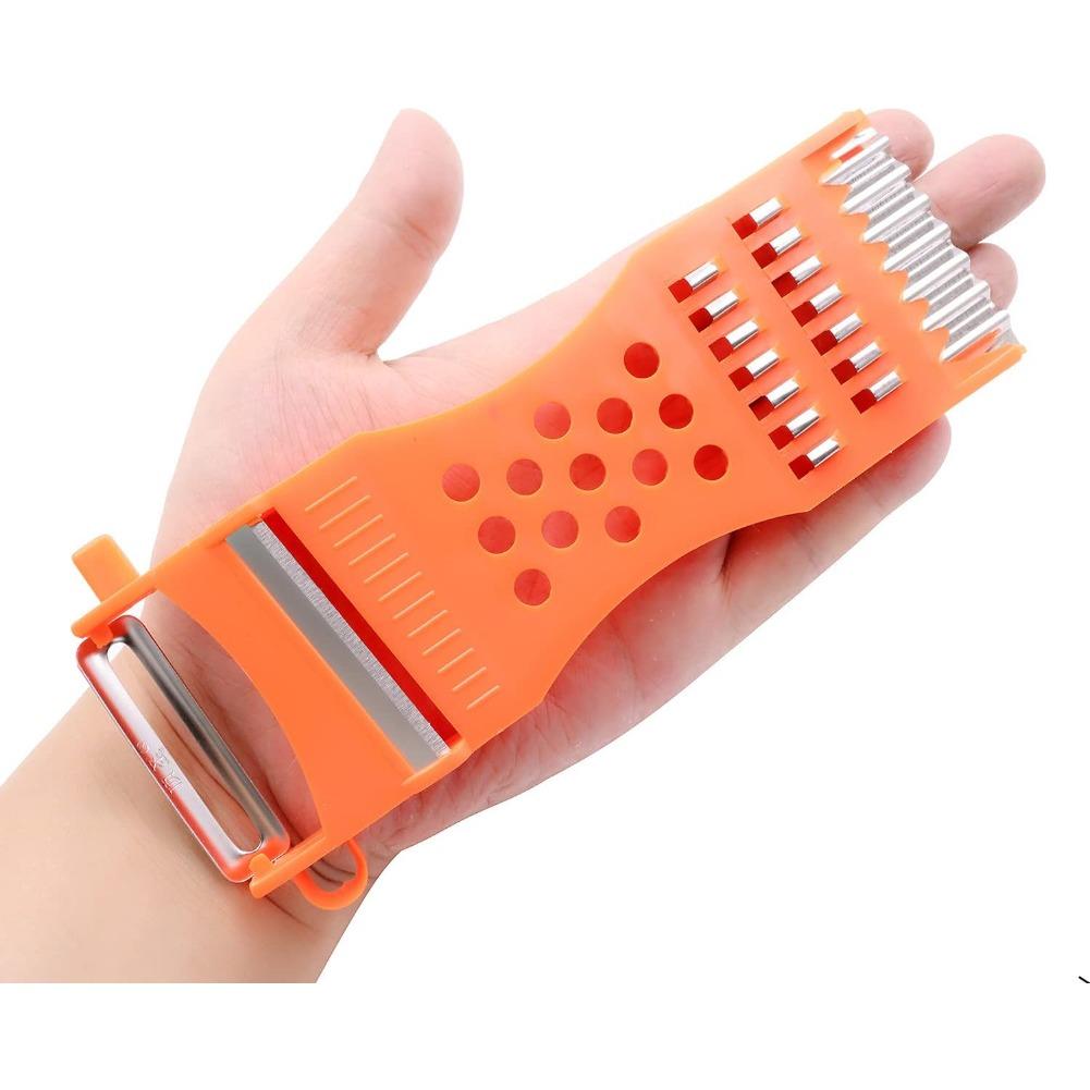 1Pc Handheld Multifunction Kitchen Peeler & Slicer –Plastic Grater Tool for Vegetables, Fruits, Potatoes, Carrots, Cheese & More