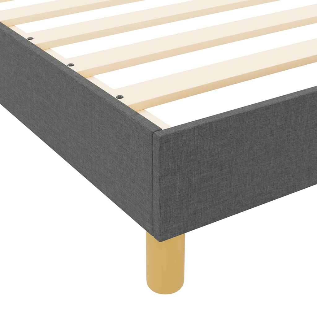 Bed Frame with Headboard Dark Gray 200 x 200 cm Fabric