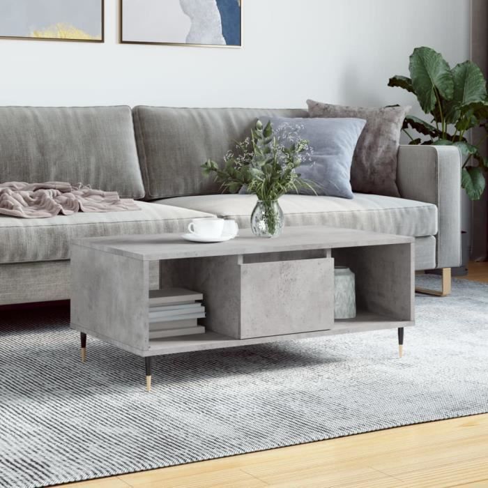 VidaXL Coffee Table Concrete Grey 90x50x36.5 Cm Engineered Wood 830584