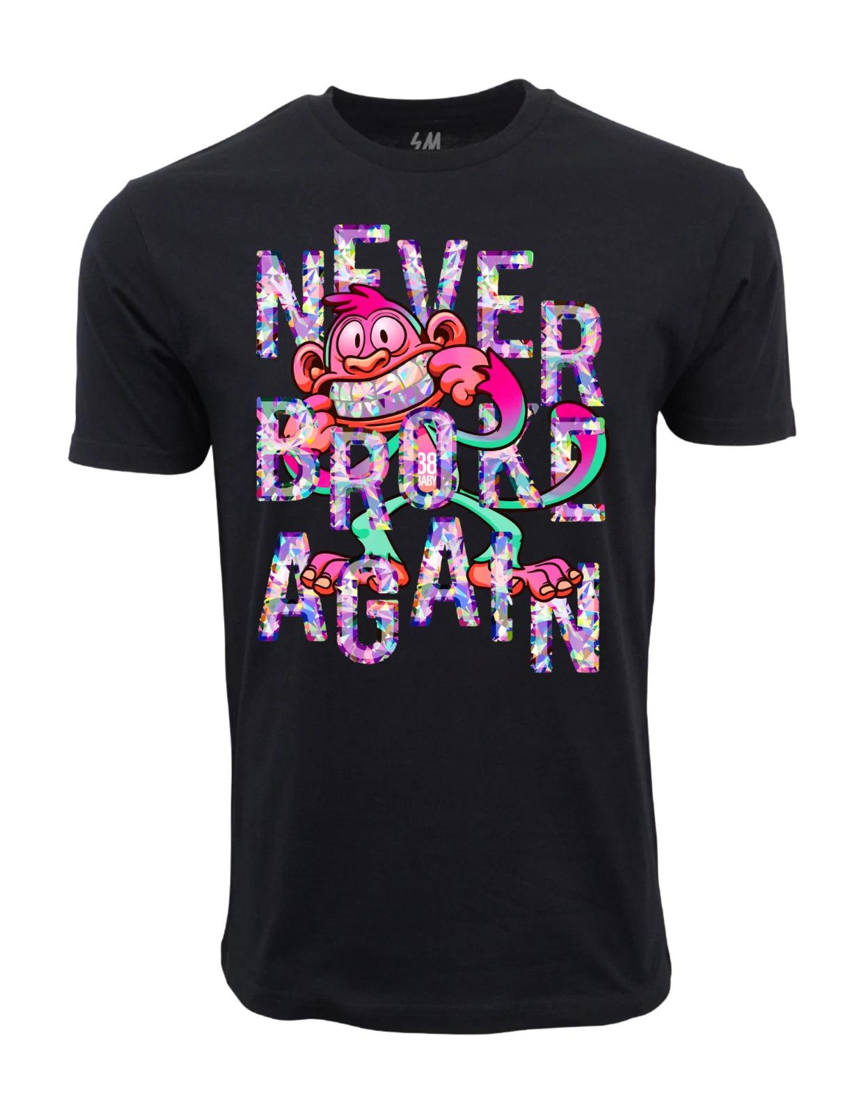 Unisex Adult Casual Graphic NEVER BROKE AGAIN GRAPHIC T SHIRT T-Shirt XXL