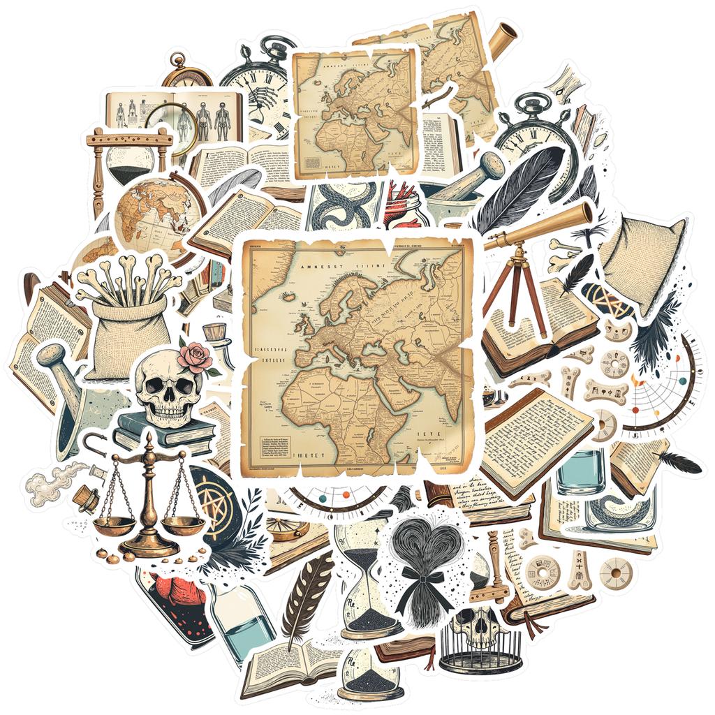 35pcs Mystical Stickers Retro Astronomy Antique Stickers Mystery Stickers For Notebook Luggage Mobile Phone Cup DIY DIY