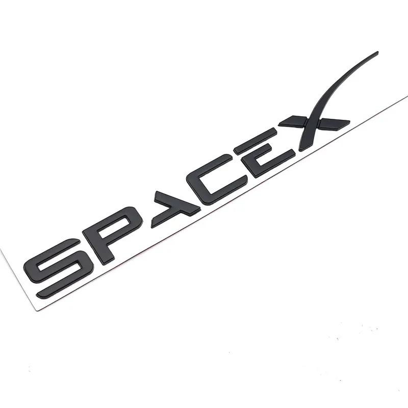 SpaceX Letters Sticker for Tesla Model 3 X Y S Tail Letter Label Emblem Car Accessories Stickers Logo Emblems Zinc Alloy SPACEX
