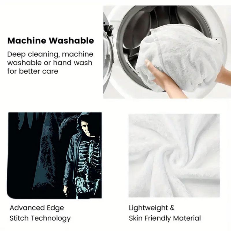 1Pc donniedarko Print Flannel Blanket, High quality Comfortable for All Seasons, Home Decor, Warmth and Comfort, Perfect for Christmas Gifts