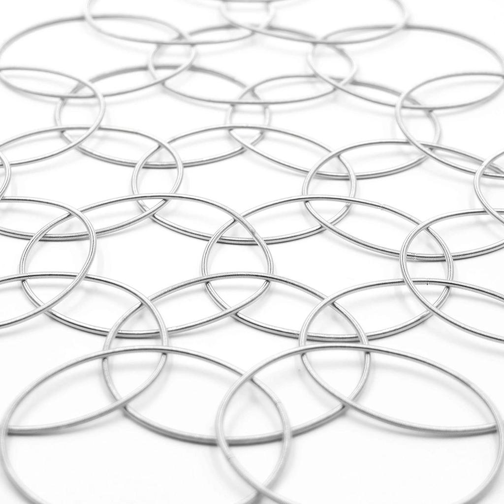 A Set Of 20 Pieces Of 2mm Silver Guitar String Bracelet ,Stackable Bracelet ,Women 'S Coil Jewelry Spiral Bracelet